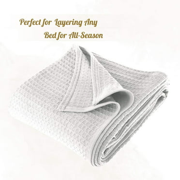 PiccoCasa 100% Cotton Solid Knitted Throw Blanket, 50