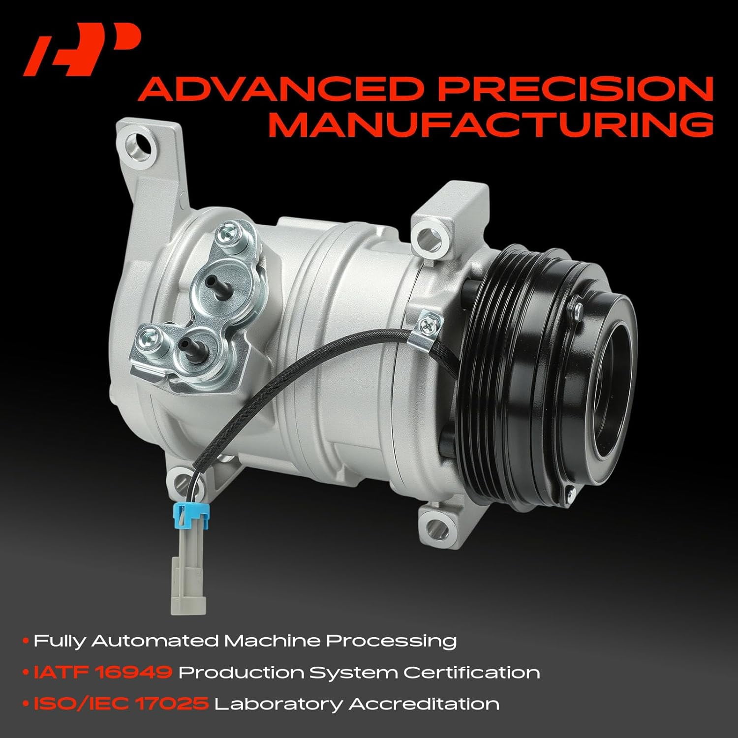 A-Premium AC Compressor with Clutch Compatible with Chevrolet, GMC Models - Silverado, Suburban, Sierra, Avalanche, Express, Tahoe, Yukon, Escalade, & More - with 2 Mounting Holes