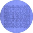 thumbnail image 1 of Ahgly Company Machine Washable Indoor Round Oriental Blue Traditional Area Rugs, 7' Round, 1 of 4