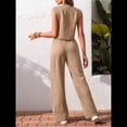 thumbnail image 4 of Conjuntos de 2 Piezas para Mujer: Chaleco de , Conjuntos Casuales Elegantes, Pantalones de Pierna , Trajes. Caqui L, 4 of 8