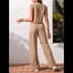 thumbnail image 4 of Conjuntos de 2 Piezas para Mujer: Chaleco de , Conjuntos Casuales Elegantes, Pantalones de Pierna , Trajes. Caqui L, 4 of 8