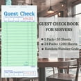 thumbnail image 4 of Guest Checks Server Note Pads 24 Pack 1200 Orders, Green Guest Check Pads with Bottom Receipt, Waitress Notepad for Restaurant Business, 4 of 6