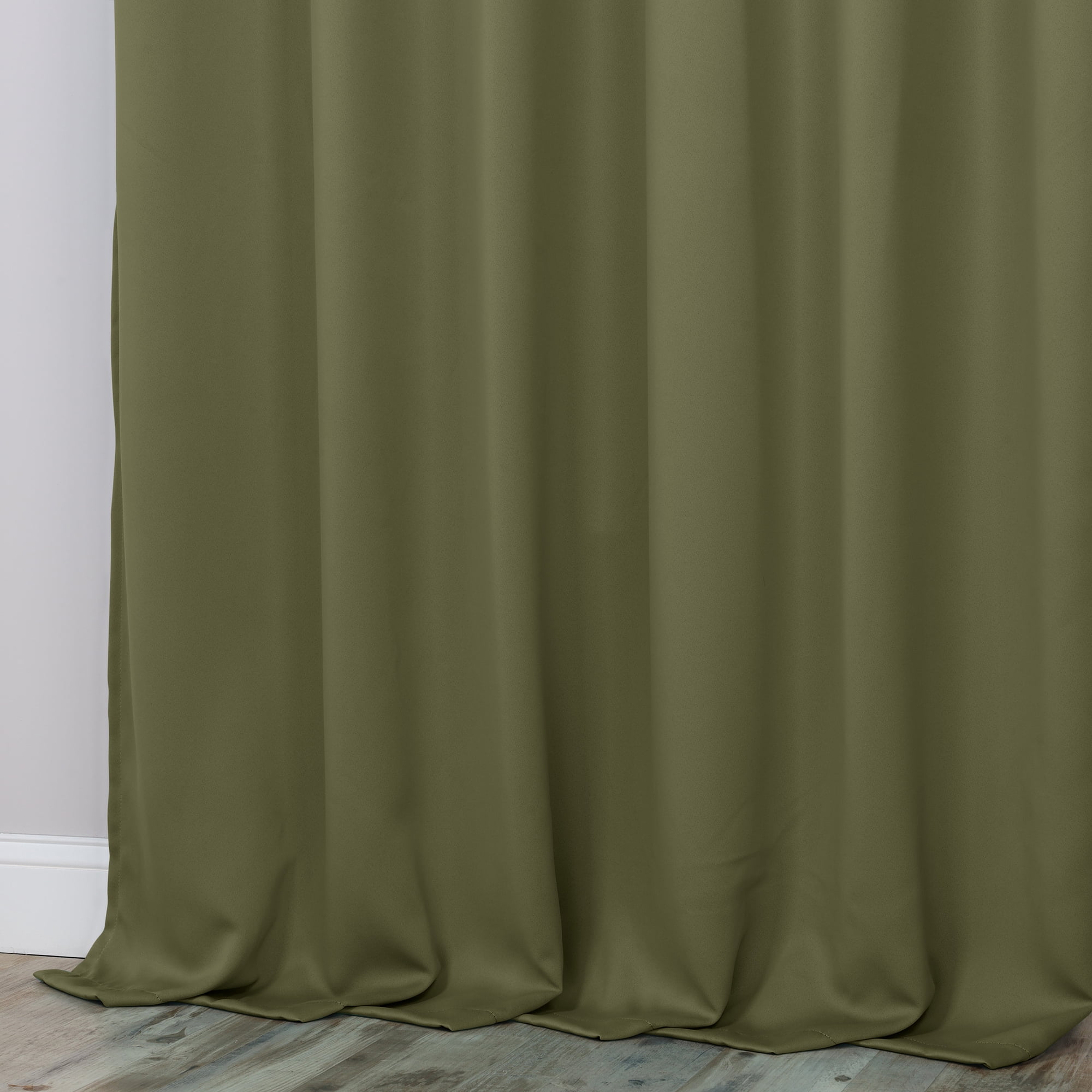 Superior Blackout Solid Light Filtering Grommet Curtain Panel Set, 70" x 84", Olive Green