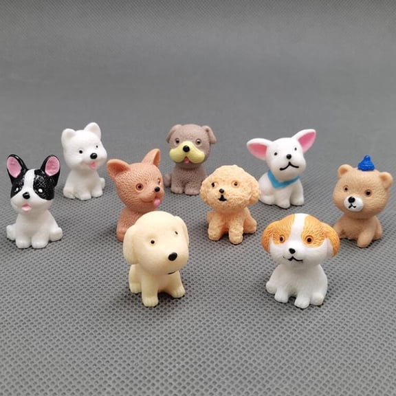Dog Party GiftsPey Doggy Decor Cake Figure Mini Christmas Decorations Cupcake Toppers Sculptures Favors Accessories