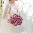 thumbnail image 4 of Artificial Purple Flowers Rose Artificial Flowers Bulk Heads Dried Silk Flowers Fake Roses Heads for Bouquet of Flowers Artificial Floral Arrangements (Purple), 4 of 5