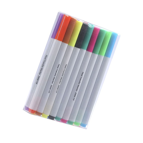 12/18Pcs Iron On Transfer Pen 12/18 Color Fabric Marker Iron On Transfer Marker Embroidery Transfer Pen for Tshirt, Bag