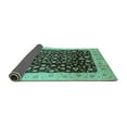 thumbnail image 2 of Ahgly Company Indoor Round Oriental Turquoise Blue Industrial Area Rugs, 8' Round, 2 of 4