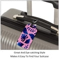 thumbnail image 3 of Square 2Pack PU Leather Tropical Pink Leaf Cruise Luggage Tag with Privacy Cover and Name ID Tag for Travel Handbags Backpacks Luggage Tags, 3 of 6