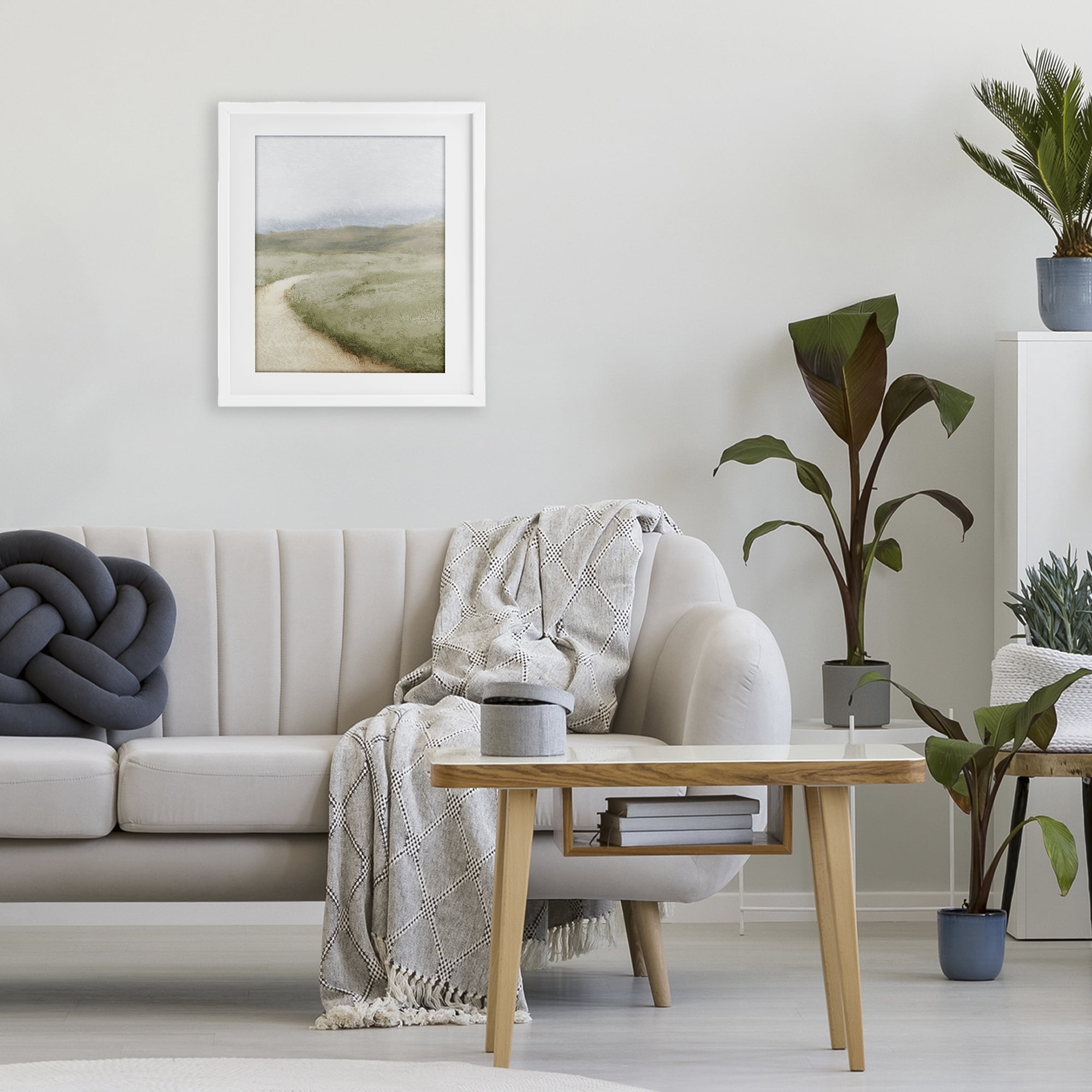 Stupell Industries Green Pasture Quiet Landscape White Framed Print Under Glass, design by Michael Marcon