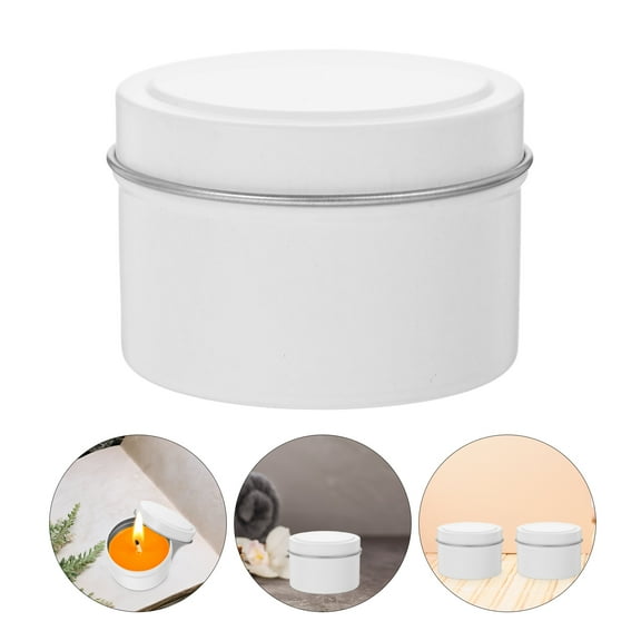 ULTNICE Small Metal Tins With Lids Round Diy Candle Making Jars Tin 4Pcs 2.55X2.55X1.77in