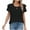 Black, variant on yillto Womens Blouse Ruffle Short Sleeve V Neck Shirts Dressy Casual Cute Summer Tops Tunic Fashion Clothes