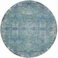 thumbnail image 1 of homeroots home decor 385735 Tapis Rond Bleu de 4 Pieds à Médaillon Usé pour Aire, 1 of 1