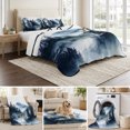 thumbnail image 6 of Quilts Twin XL Size Bedding Set, Blue Black Mountain Lightweight Quilted Comforter, Forest Pine Trees Abstract Art Soft Reversible Bedspread Coverlet with Pillow Covers for All Season, 68" x 98", 6 of 9