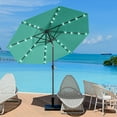 thumbnail image 7 of 9 ft Solar Umbrella 32 LED Lighted Patio Umbrella Table Market Umbrella with Tilt and Crank Outdoor Umbrella for Garden, Deck, Backyard, Pool and Beach (Navy Blue), 7 of 7