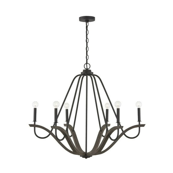6 Light Chandelier In Farmhouse Style-29.5 Inches Tall And 36 Inches Wide -Traditional Installation Capital Lighting 447661Ck