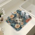 thumbnail image 4 of Yayeee Dish Drying Mat for Kitchen Counter 16" x 18" Microfiber Super Absorbent Coffee Decorative Pad, Flowers Cat, 4 of 9
