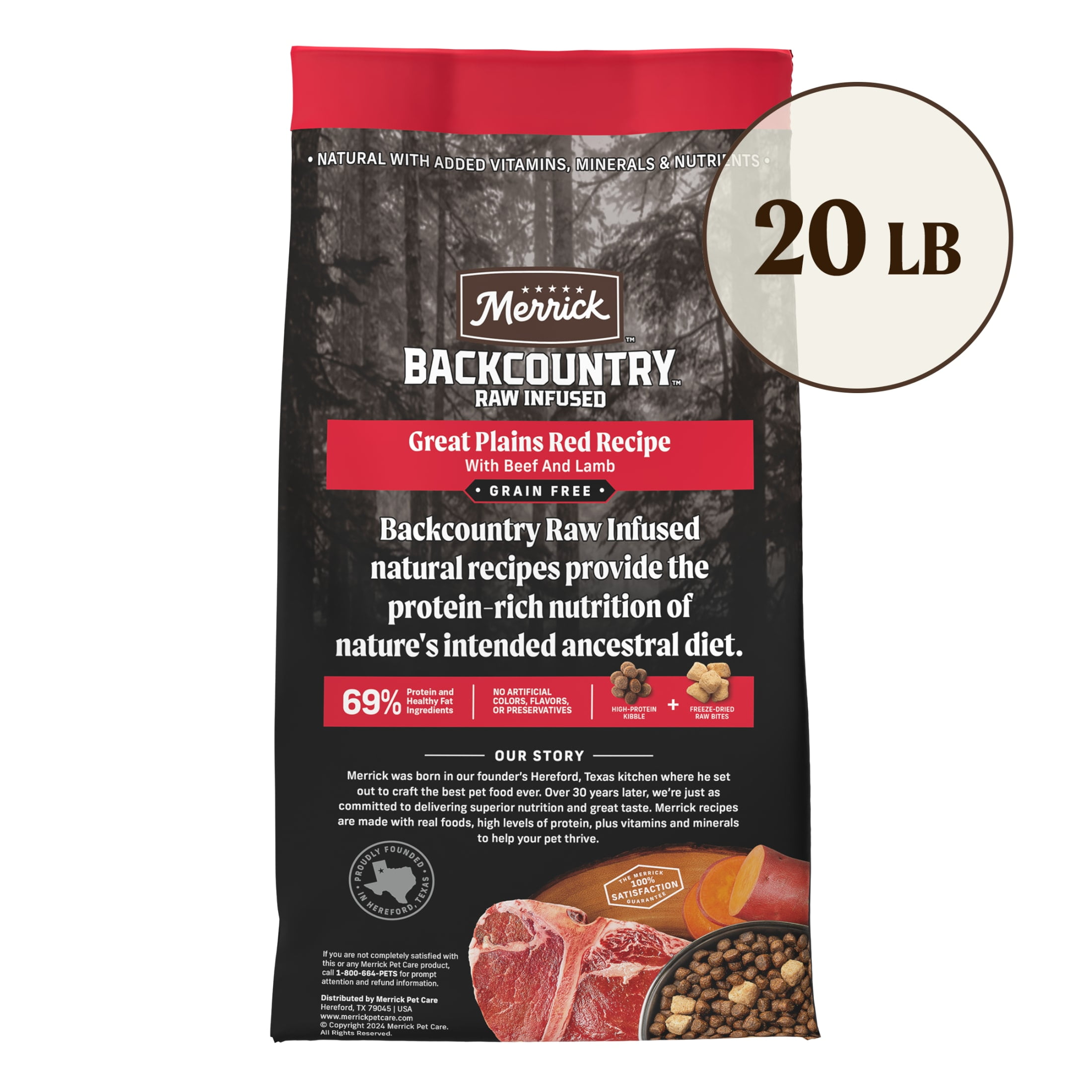 Merrick Backcountry Beef Lamb & Rabbit Dog Food, Grain Free, 4 lb Bag