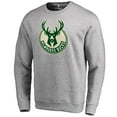 thumbnail image 2 of Men's Heathered Gray Milwaukee Bucks Primary Logo Sweatshirt, 2 of 3