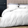 thumbnail image 1 of NTBAY 3 Pieces Satin Queen Duvet Cover Set, Ultra Luxury and Soft with Hidden Zipper Design Comforter Cover Set, White, 1 of 5