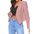 thumbnail image 3 of DYMADE Women Plus Size Long Sleeve Cardigan Zipper Pocket Premium Suit Jacket, 3 of 4