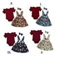 thumbnail image 3 of Bullpiano Baby Girl Clothes Ruffle Short Sleeve T-Shirt Top Suspender Skirt Sets 3Pcs Summer Outfit Infant Overall Dress 0-24M, 3 of 6