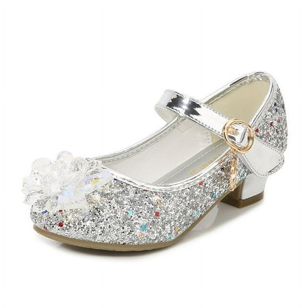 

Girls‘ Shoes 2024 Spring New Children‘s High Heels Stage Shoes Large Children‘s Crystal Shoes Single-layer Shoes
