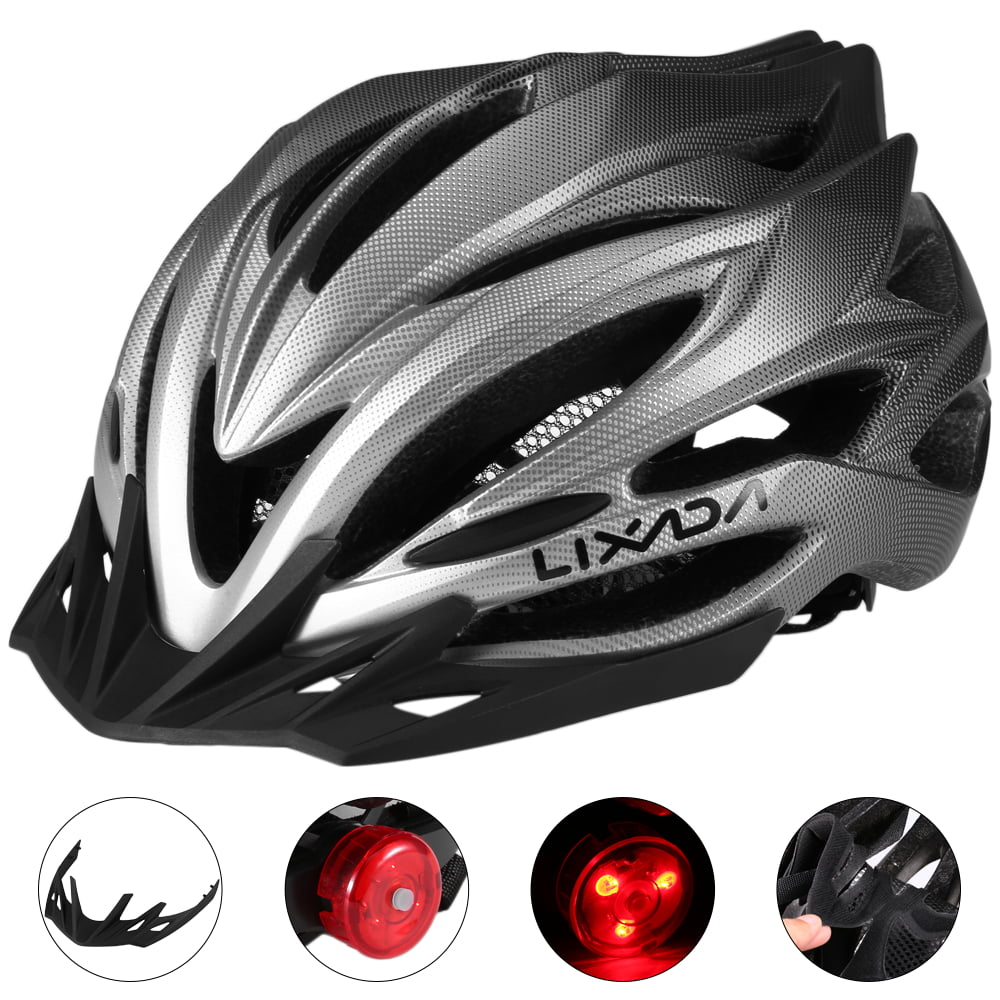 Lixada Breathable Cycling Safety Bike Helmet with Rear Light Sun Visor B3W0 