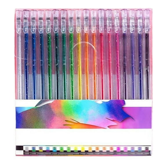 Painting Supplies Glitter Gel Pen Set - Multicolour Gel Pens for Coloring 10mm Metallic Markers for Doodling and Drawing Ideal for Art Projects Expression