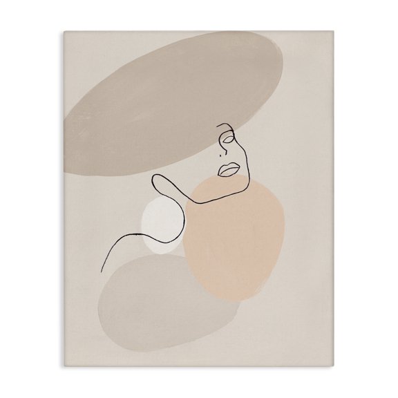 Stupell Industries Contemporary Minimal Female Line Drawing over Abstract Shapes Canvas Art, 16 x 20, by Patricia Pinto