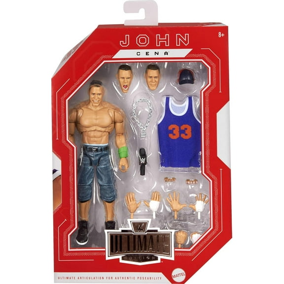 WWE Wrestling Ultimate Edition John Cena Action Figure (10  Pieces Include Swappable Heads)