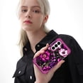 thumbnail image 4 of CASEFIV for Samsung Galaxy S26 Case,Glow in The Dark,Shockproof Protection Hard PC Soft Flexible TPU Bumper Drop Protective Protective Phone Cover Case,Purple Pink Flower, 4 of 7