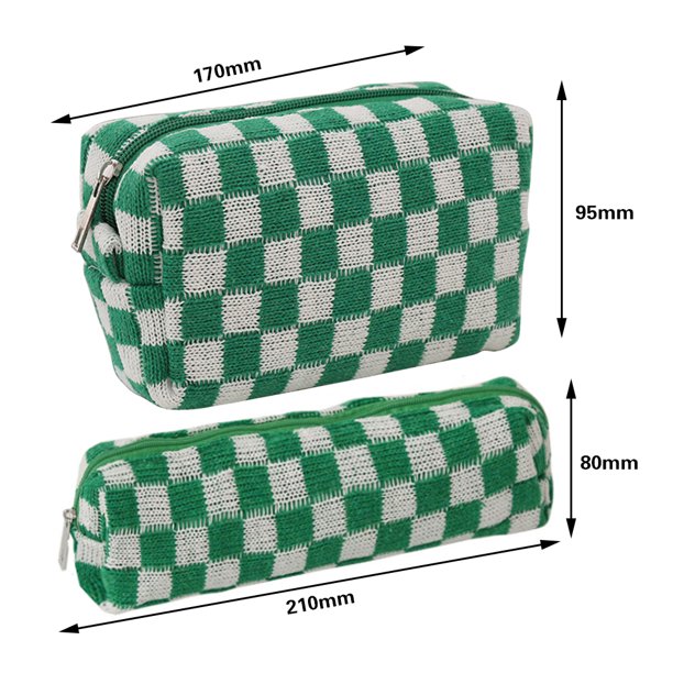 Bolso De Cosméticos Bolso de cosméticos de 2 uds., estuche de maquillaje tejido, de maquillaje de Color para vacaciones de fin de semana