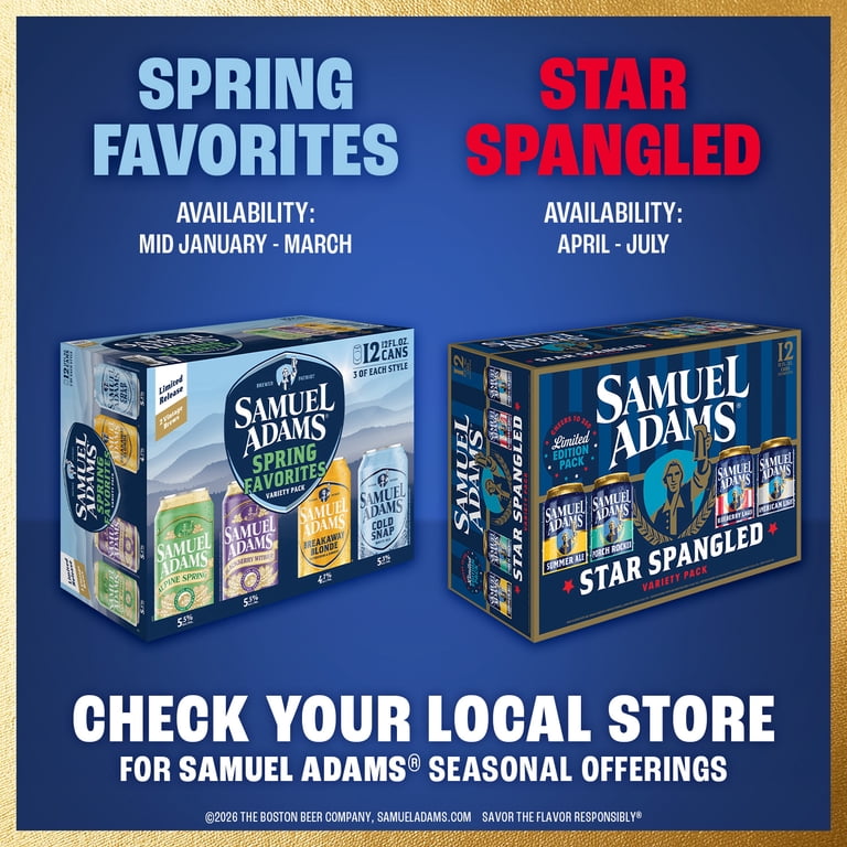 Samuel Adams Seasonal Variety Craft Beer, 12 pack, 12 fl. oz. Cans