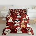 thumbnail image 2 of Homewish Christmas Wreath Full Size Comforter Sets,Pet Puppy Dogs Bedding Comforter Set,Merry Xmas Bedding Sets For Boy Girl,Luxury Bedroom Decor Reversible,3 Pieces, 2 of 8