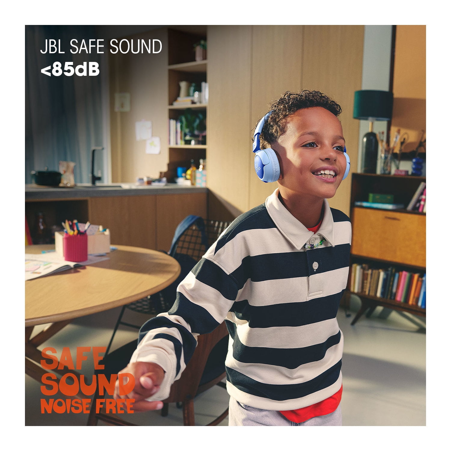 JBL Junior 320 - Colorful, durable wired on-ear headphones with JBL Safe Sound for kids - Blue