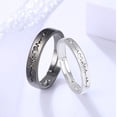 thumbnail image 3 of Couple Rings Cartoon Constellation Engraved Alloy Rings Black and White Wedding Bands Individually Packed Gift, 3 of 4