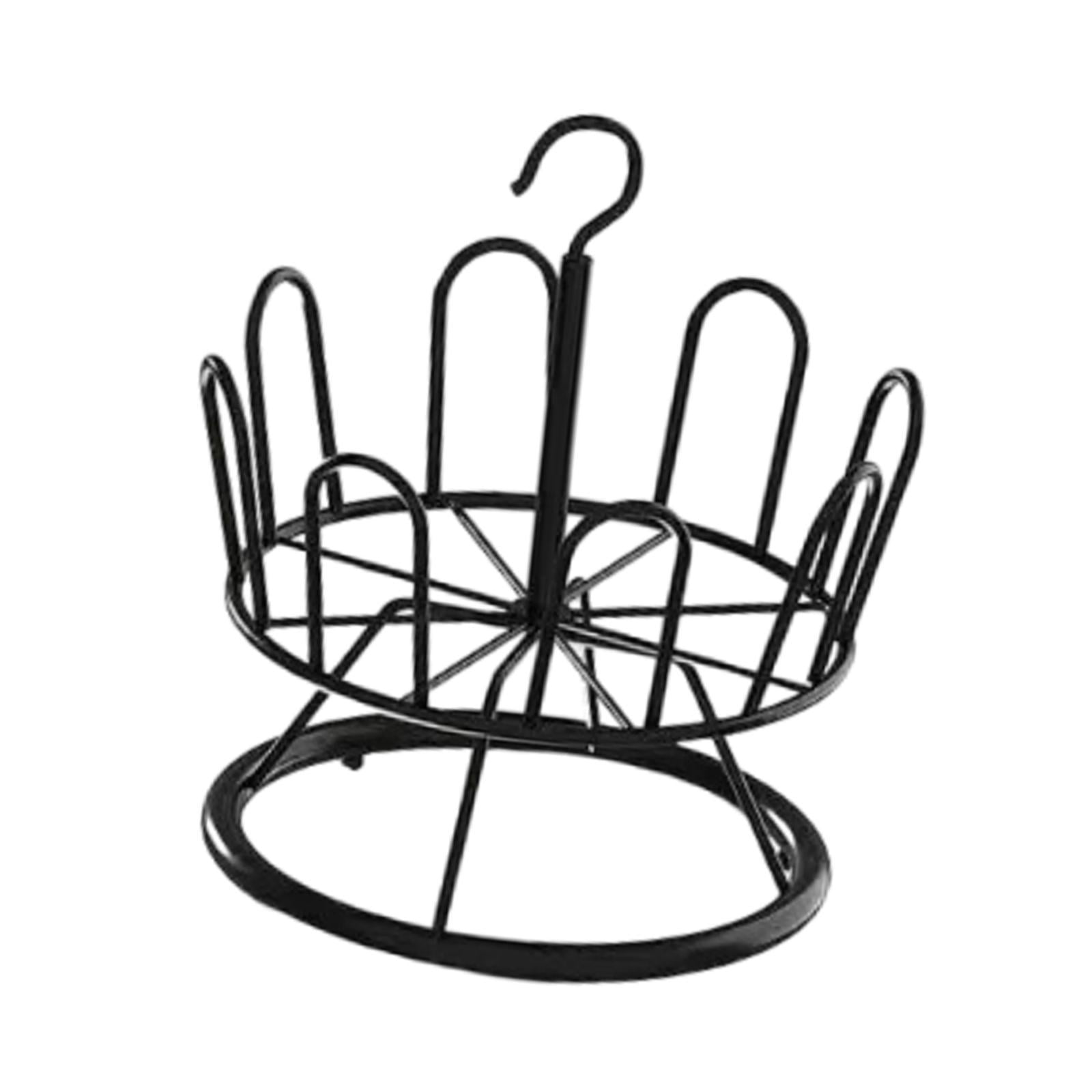 perfk Revolving Shoe Rack Modern Metal Shoe Tree Rack for Apartment Farmhouse Dorm Black 1 Tier