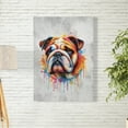 thumbnail image 2 of Watercolor Drip Bulldog Pop Art Colorful Portrait Artwork Vertical Matte Canvas Poster Dog Lover Gifts Idea Wall Art Home Decor - 01009, 2 of 5