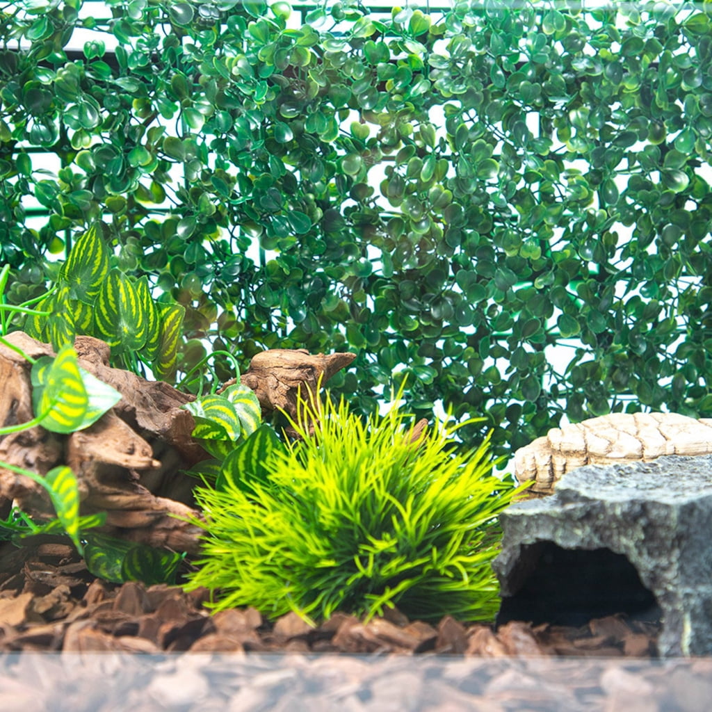 Reptiles Turf Plant Leaves Terrarium Fish Tanks Landscaped Hideouts Decoration for Bearded Dragon Lizards