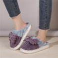thumbnail image 2 of Vedolay Fuzzy Slippers Women Cute Plush Slippers House Non-Slip Indoor Warm Shoes Purple,37, 2 of 5