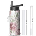 thumbnail image 3 of Camping Hiking Sports 18oz Leak Proof Flowers Themed Water Bottle Vacuum Insulated Stainless Steel Hot Cold Gift, 3 of 6