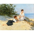 thumbnail image 2 of Hermann Seeger 18x15 Gold Ornate Wood Frame and Double Matted Museum Art Print Titled - In the Dunes on the Baltic Sea Shore, 2 of 4