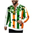 thumbnail image 4 of Ceisia Men's 3D Digital Print Half Zipper Stand Collar Long Sleeve Casual Top | Loose Fit Gift Cozy Shirt, 4 of 5
