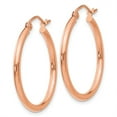 thumbnail image 6 of 14K Rose Gold 2mm Polished Hoop Earrings, 6 of 6