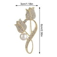 thumbnail image 3 of MKKAS Tulip Flower Brooch Pin, Anti-exposure Safety Pin for Women, Floral Shirt Collar Neckline Clip, Aesthetic Wardrobe Essential for Blouse Dress, Gold, 3 of 3