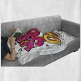 thumbnail image 6 of Saying Soft Flannel Fleece Throw Blanket, Yes You Can Message Graffiti Word Bubble Style with Stars, Cozy Plush for Indoor and Outdoor Use, 50" x 70", Hot Pink Yellow and Blue, by Ambesonne, 6 of 6