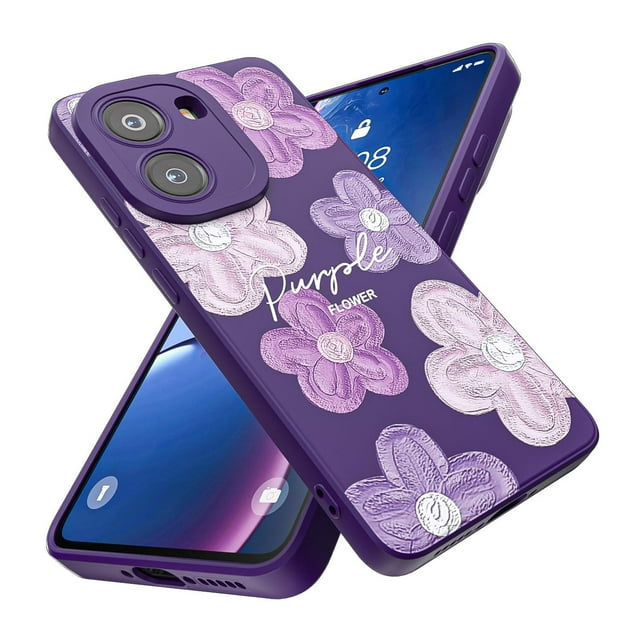 Threehao Funda para Xiaomi Poco X7 Pro 5G Case Uso Rudo, Ultra Delgado Flexible Morada Suave TPU Sil