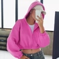 thumbnail image 7 of AherBiu Cropped Sweatshirt Jackets for Women Stretchy Zip up Hoodie Long Sleeve Fleece Lined Outwear, 7 of 7