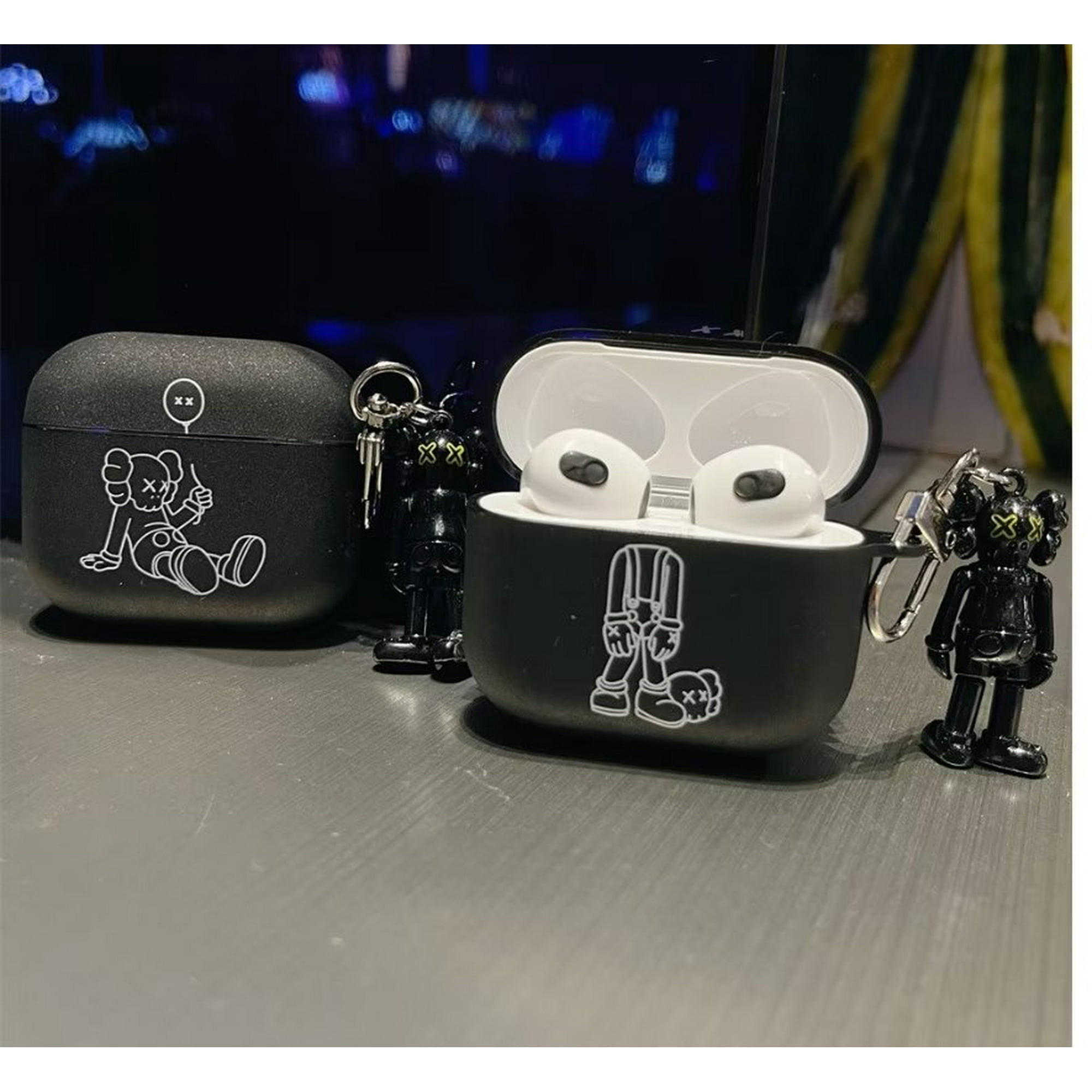 AirPod Pro Case Black Bear Compatible with Apple AirPods Pro, Soft