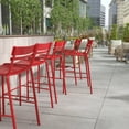 thumbnail image 3 of BizChair Commercial Grade Red Metal Indoor-Outdoor Bar Height Stool with 2 Slats, 3 of 12
